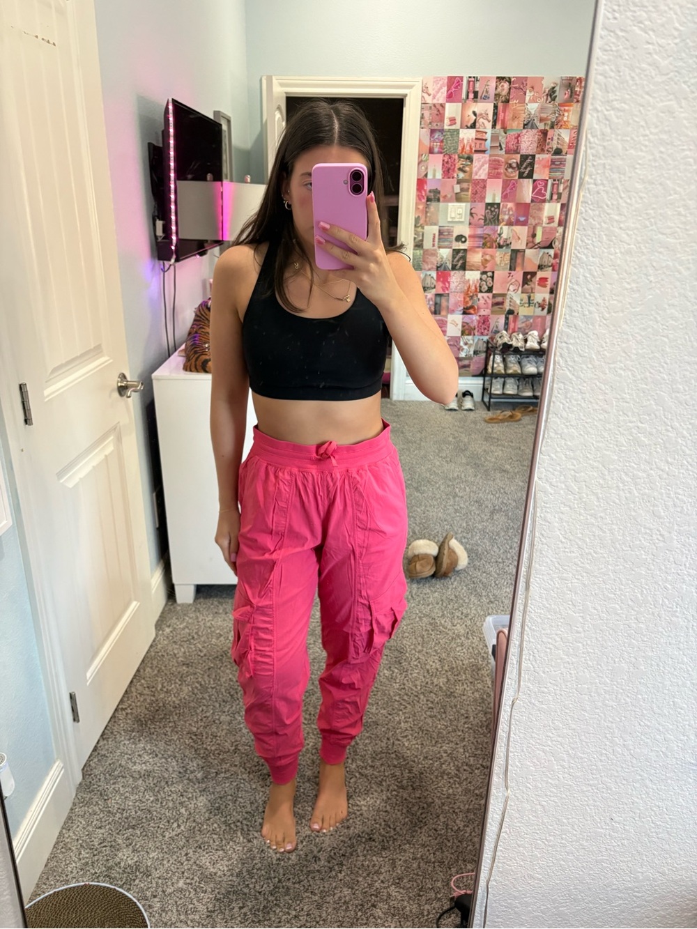 lululemon Cargo Joggers in Bright Pink